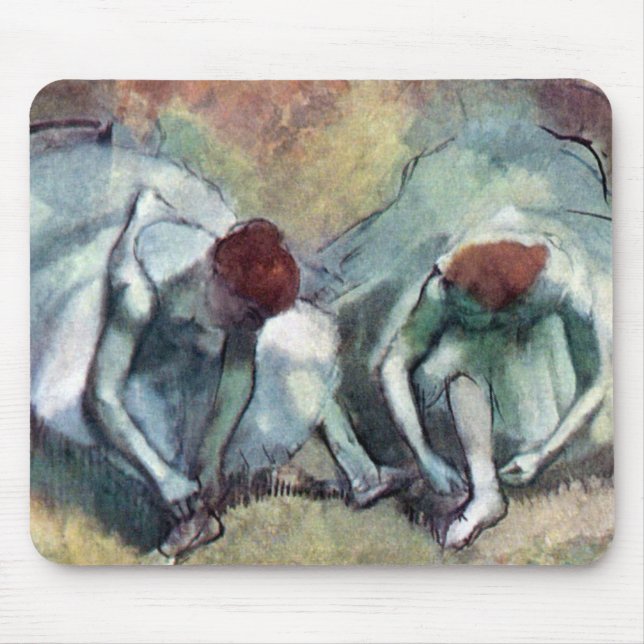 Edgar Degas - Ballet Dancers Tying Shoes Mouse Pad (Front)