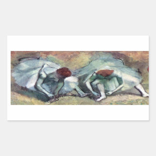 Edgar Degas - Ballet Dancers Tying Shoes Rectangular Sticker