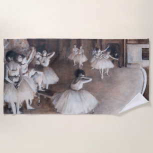 Edgar Degas - Ballet Rehearsal on Stage Beach Towel