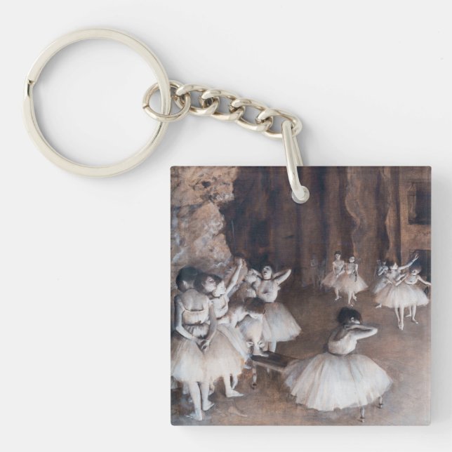 Edgar Degas - Ballet Rehearsal on Stage Key Ring (Front)