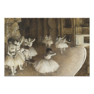 Edgar Degas – Ballet Rehearsal on Stage Photo Print