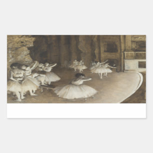 Edgar Degas – Ballet Rehearsal on Stage Rectangular Sticker
