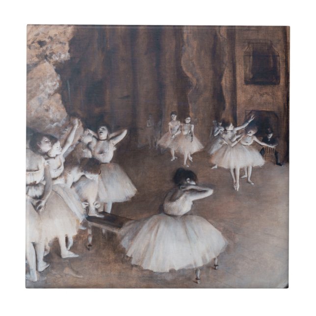 Edgar Degas - Ballet Rehearsal on Stage Tile (Front)