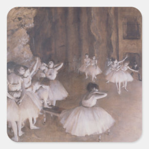 Edgar Degas   Ballet Rehearsal on the Stage, 1874 Square Sticker