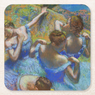 Edgar Degas - Blue Dancers Square Paper Coaster