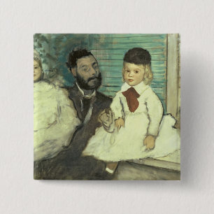 Edgar Degas Comte Le Pic and his Sons 15 Cm Square Badge