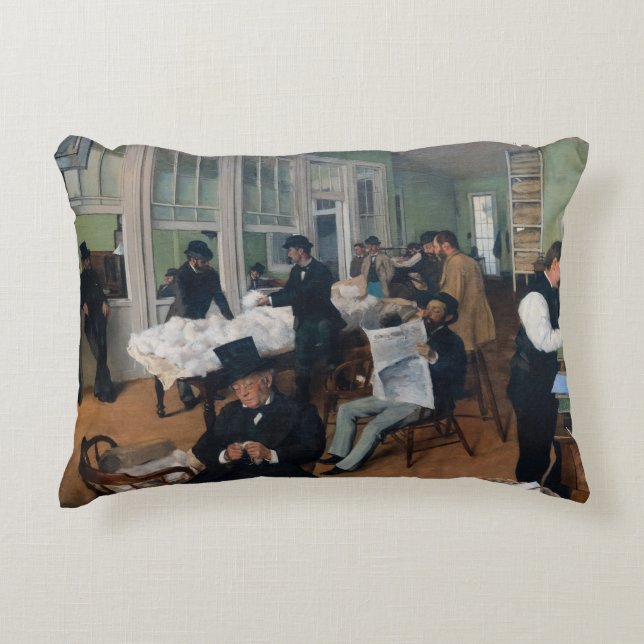 Edgar Degas - Cotton Office in New Orleans Decorative Cushion (Front)