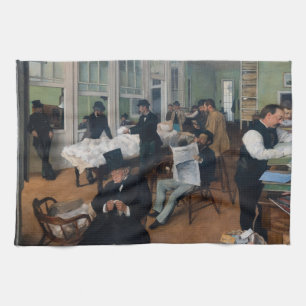 Edgar Degas - Cotton Office in New Orleans Tea Towel