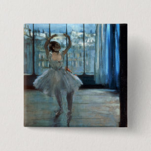 Edgar Degas   Dancer in Front of a Window 15 Cm Square Badge