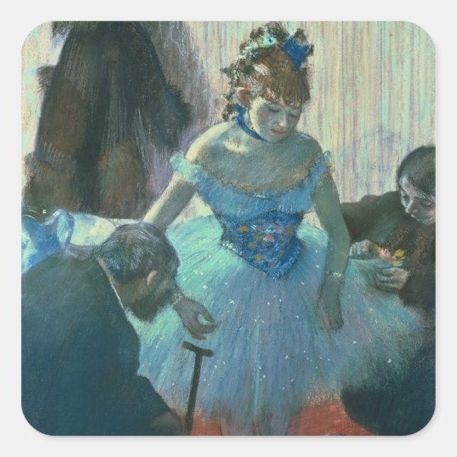 Edgar Degas | Dancer in her dressing room Square Sticker (Front)