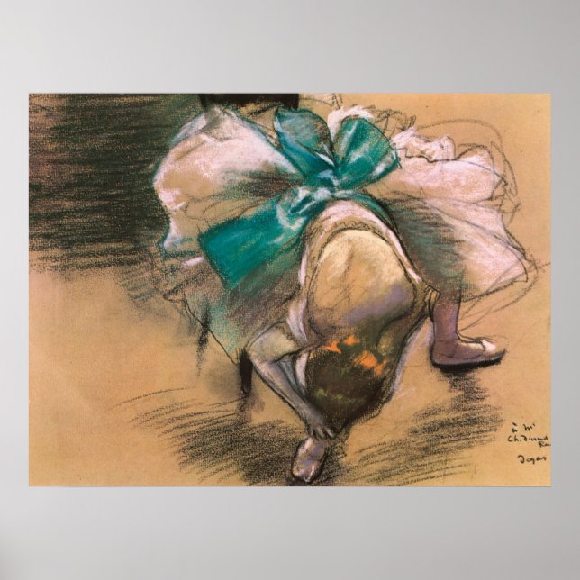Edgar Degas Dancer Tying Her Shoe Ribbons Poster (Front)