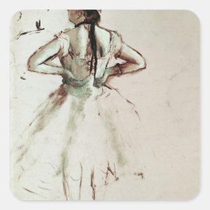 Edgar Degas   Dancer viewed from the back Square Sticker