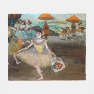 Edgar Degas - Dancer with Bouquet, Bowing on Stage Fleece Blanket