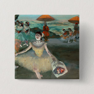 Edgar Degas   Dancer with bouquet, curtseying 15 Cm Square Badge