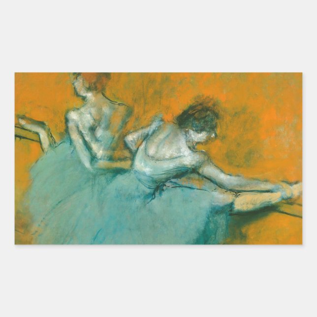 Edgar Degas Dancers at the Barre Print: Ballet Art Rectangular Sticker (Front)