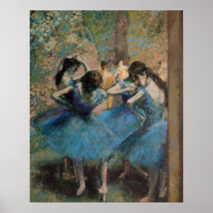 Edgar Degas Dancers in blue, 1890 Poster
