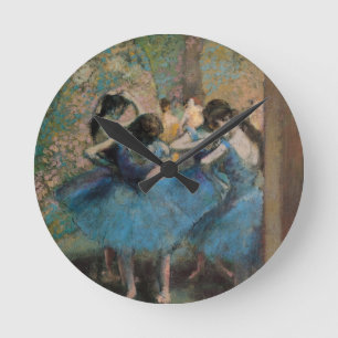 Edgar Degas   Dancers in blue, 1890 Round Clock