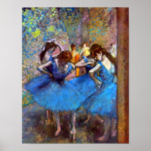 Edgar Degas - Dancers In Blue - Ballet Dance Lover Poster