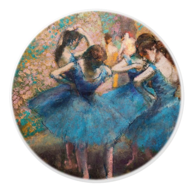 Edgar Degas - Dancers in blue Ceramic Knob (Front)