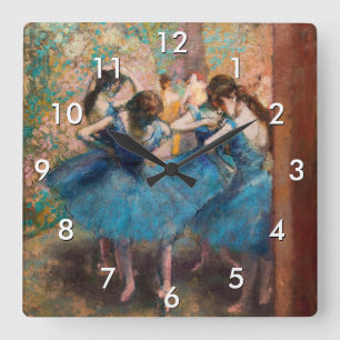 Edgar Degas - Dancers in blue Square Wall Clock