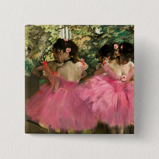 Edgar Degas - Dancers in pink 15 Cm Square Badge (Front)