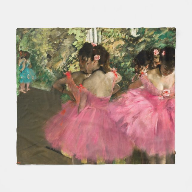 Edgar Degas - Dancers in pink Fleece Blanket (Front (Horizontal))