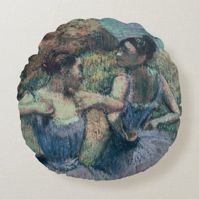 Edgar Degas | Dancers in Violet Round Cushion (Front)