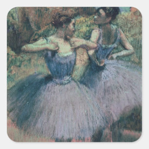 Edgar Degas   Dancers in Violet Square Sticker