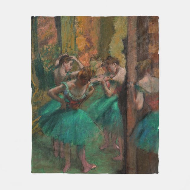 Edgar Degas - Dancers, Pink and Green Fleece Blanket (Front)