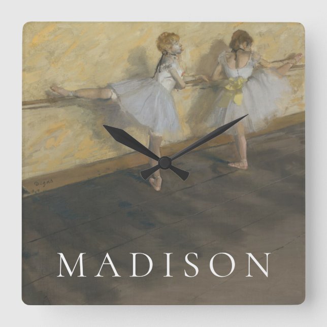 Edgar Degas | Dancers Practising at the Barre Square Wall Clock (Front)