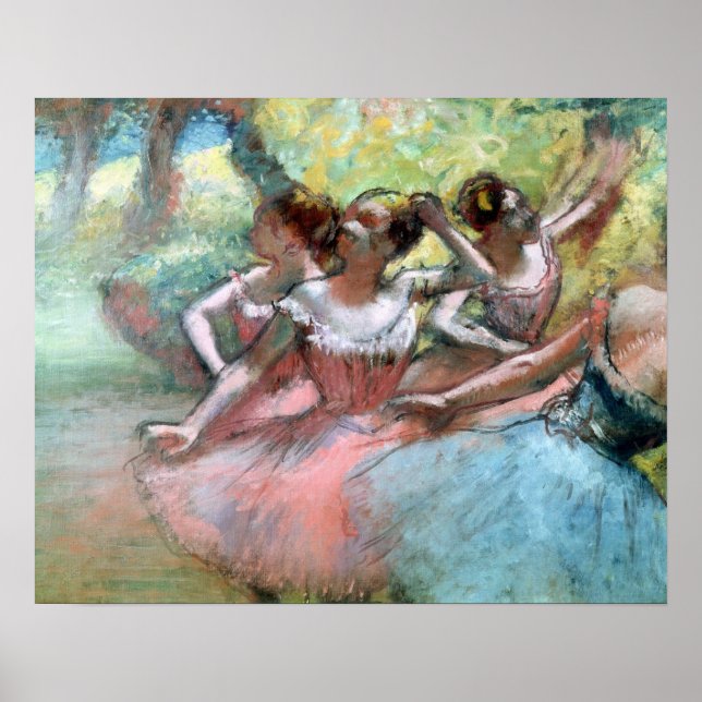 Edgar Degas | Four ballerinas on the stage Poster (Front)