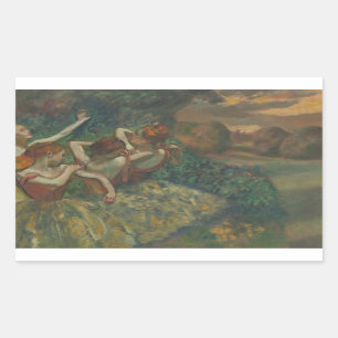 Edgar Degas - Four Dancers Rectangular Sticker
