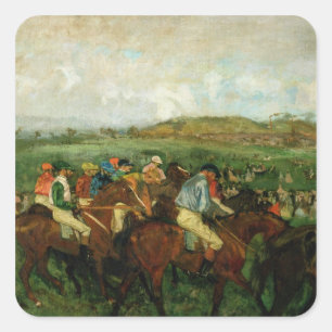 Edgar Degas Gentlemen race, Before the Departure Square Sticker