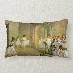 Edgar Degas - Hall of the Opera Ballet in the Rue Lumbar Cushion
