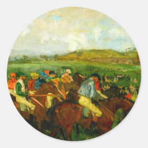 Edgar Degas Horseback Riding Classic Round Sticker