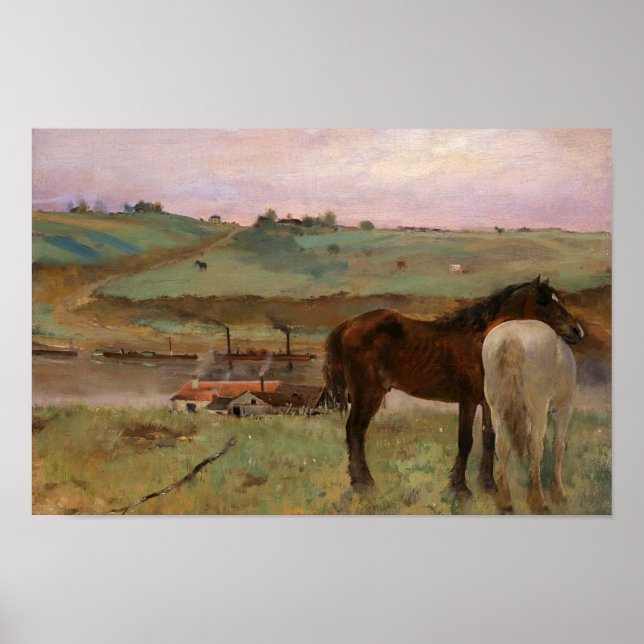 Edgar Degas - Horses in a Meadow Poster (Front)
