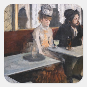 Edgar Degas - In a Cafe / The Absinthe Square Sticker