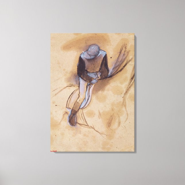 Edgar Degas | Jockey flexed forward standing Canvas Print (Front)