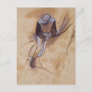 Edgar Degas Jockey flexed forward standing Postcard