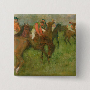 Edgar Degas   Jockeys, 1886-90 15 Cm Square Badge