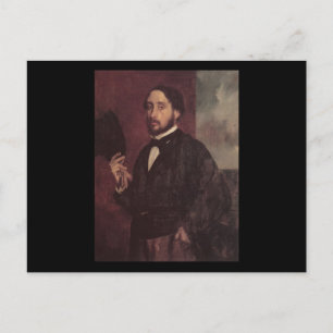 Edgar Degas Lifting His Hat Self Portrait Postcard