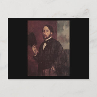 Edgar Degas Lifting His Hat Self Portrait Postcard