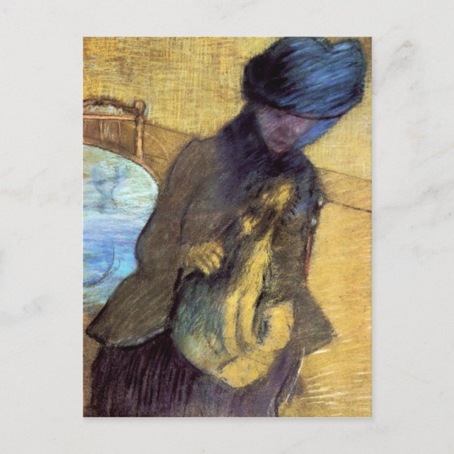 Edgar Degas - Mary Cassatt with her dog Postcard (Front)