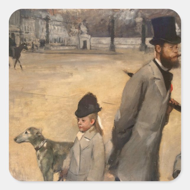 Edgar Degas | Place de la Concorde, 1875 Square Sticker (Front)