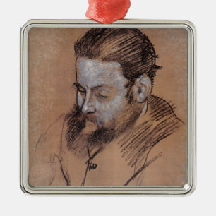 Edgar Degas Portrait of Diego Martelli Metal Tree Decoration