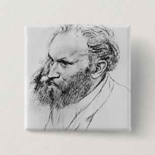 Edgar Degas   Portrait of Edouard Manet  15 Cm Square Badge