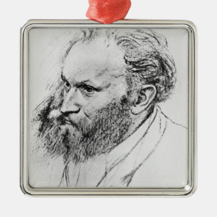 Edgar Degas   Portrait of Edouard Manet Metal Tree Decoration