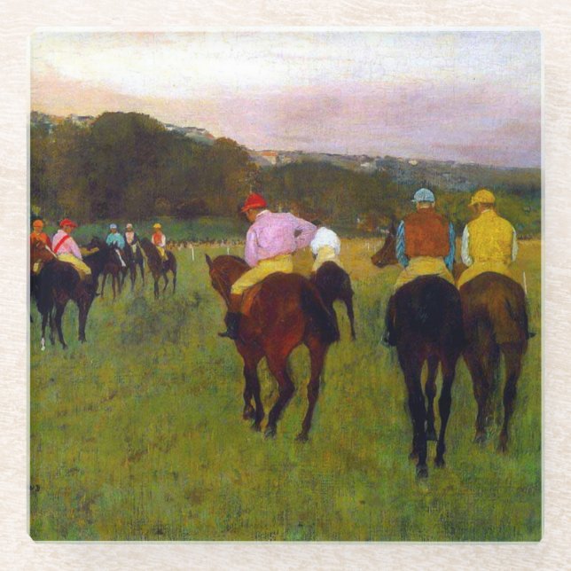 Edgar Degas Race Horses at Longchamp Glass Coaster (Front)