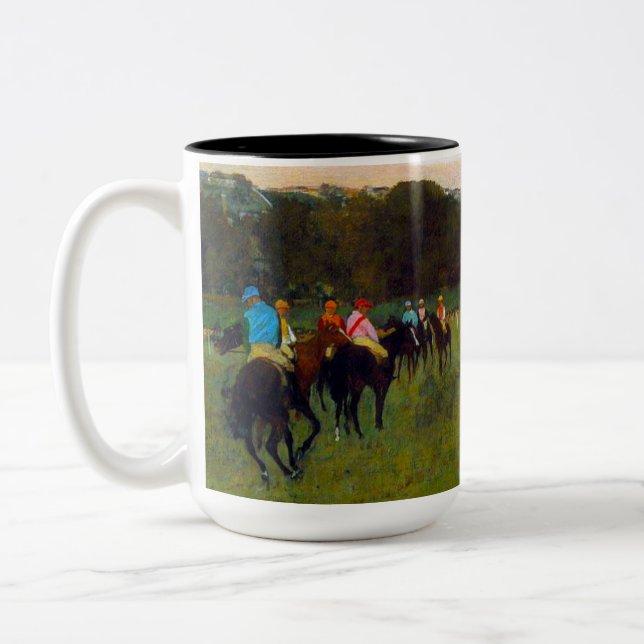 Edgar Degas Race Horses at Longchamp Two-Tone Coffee Mug (Left)