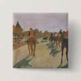 Edgar Degas Race Horses in front of the Stands 15 Cm Square Badge